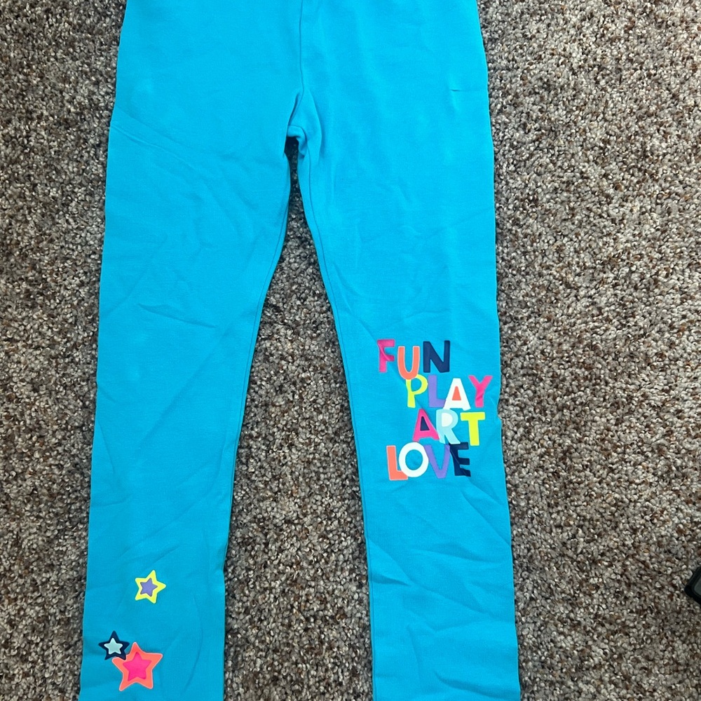 Cat & Jack Blue Leggings with Decorative Graphics